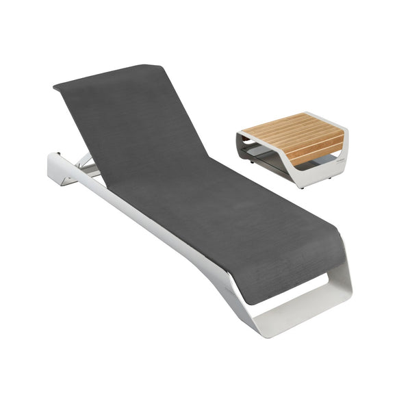 Onda Sunlounger - White/Grey