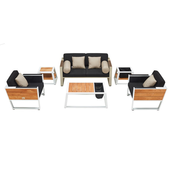 York Lounge - White/Black Olefin